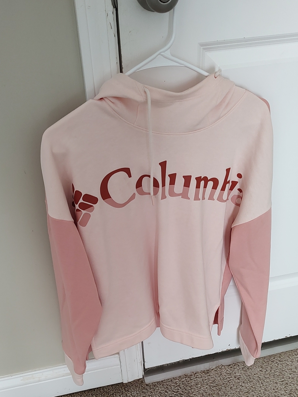 Columbia Two-Tone Pink Logo Hooded Sweatshirt